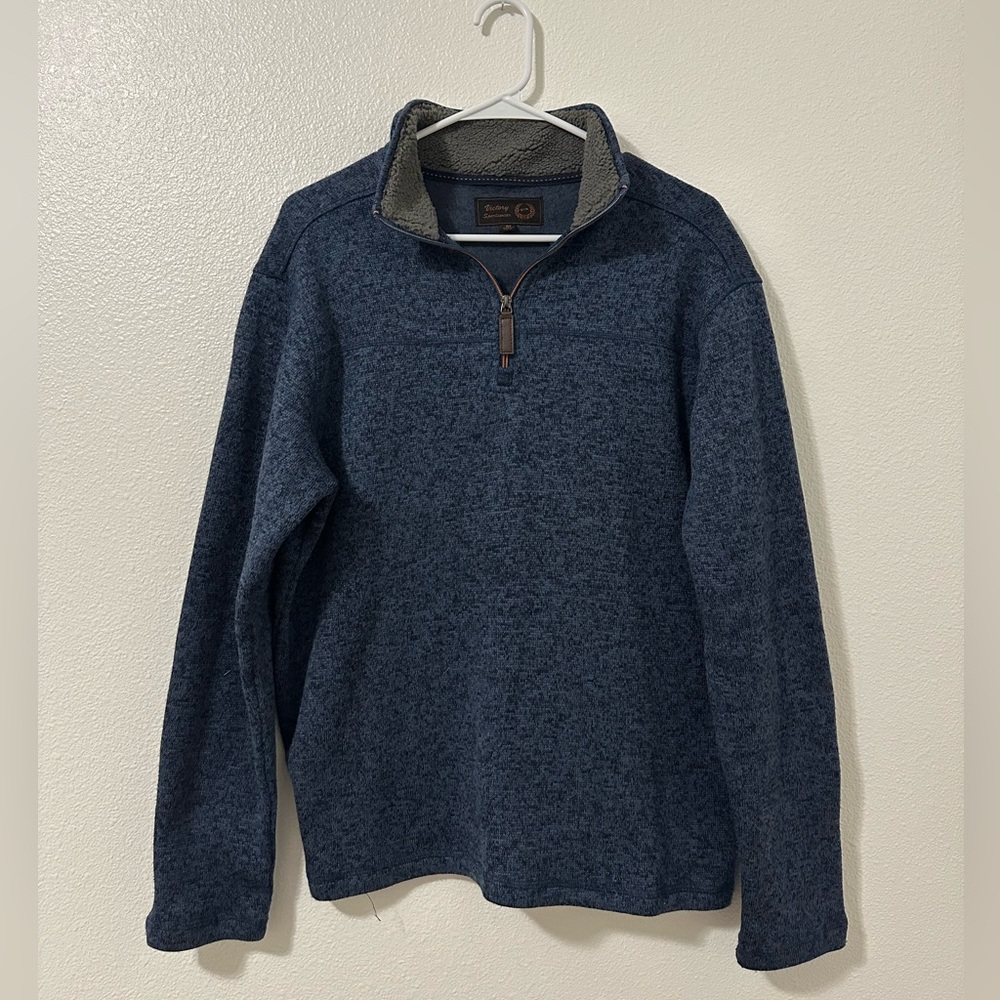 Men's Blue Zip-Up Sweater